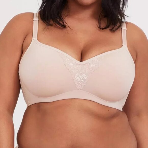 NEW Torrid 46DD Size Curve Back Smoothing Lightly Lined Full Coverage Beige Bra - Picture 1 of 6